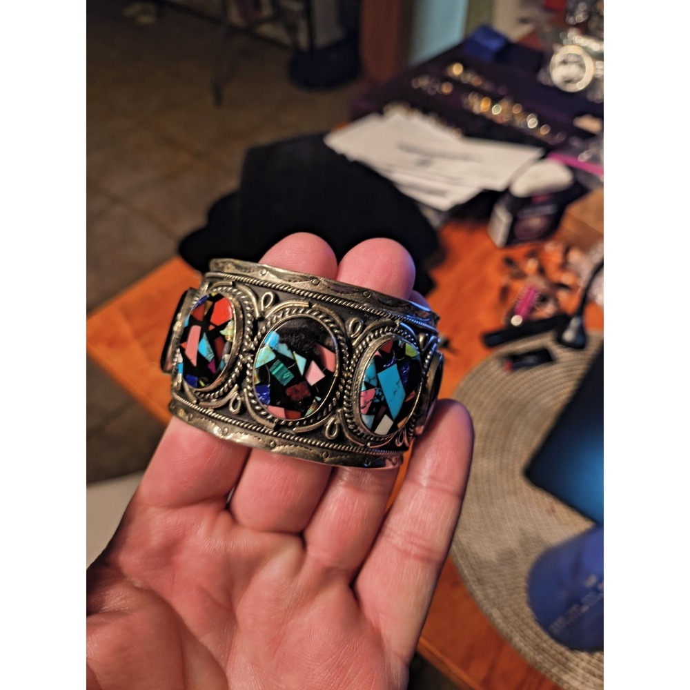 Huge Mexico Sterling Silver Cuff Bracelet